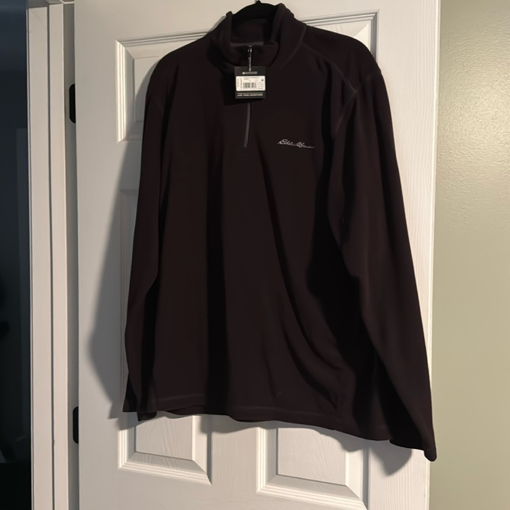Eddie Bauer 1/4 zip fleece eggplant